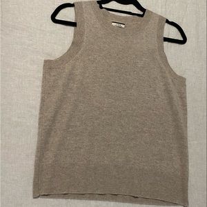 Jcrew 100% cashmere shell tank in taupe size small
